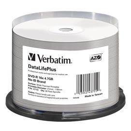 Verbatim - Scatola 50 DVD-R - stampabile - 43755 - 4