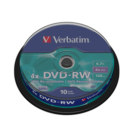 Verbatim - Scatola 10 DVD-RW - serigrafato - 43552 - 4