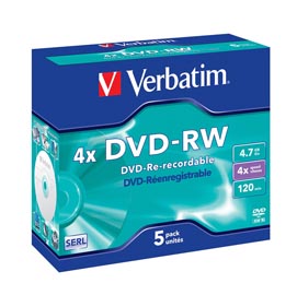 Verbatim - Scatola 5 DVD-RW - Jewel Case - serigrafato - 43285 - 4