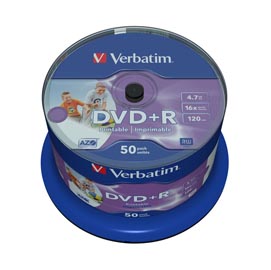 Verbatim - Scatola 50 DVD+R - stampabile - 43512 - 4