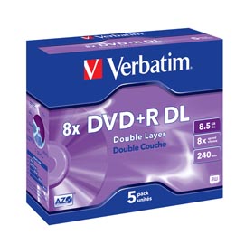 Verbatim - Scatola 5 DVD+R Dual Layer - serigrafato Jewel Case - 43541 - 8