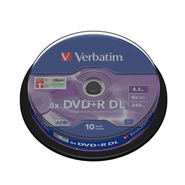 Verbatim - Scatola 10 DVD+R Dual Layer - serigrafato Spindle - 43666 - 8