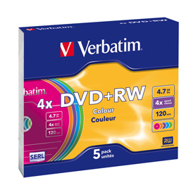 Verbatim - Scatola 5 DVD+RW - colore - 43297 - 4