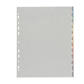 Separatore - 12 tacche personalizzabili - PP - 22x30 cm - grigio - Favorit