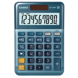 Calcolatrice da tavolo MS-100EM - 10 cifre - blu - Casio
