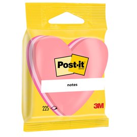 Blocco foglietti cuore - 2007-H - 70 x 70 mm - rosa neon/rosa ultra/rosa pastello - 225 fogli - Post it