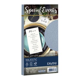 Busta Special Events metal - argento - 110 x 220mm - 120gr - Favini - conf. 10 buste