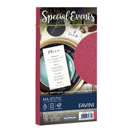 Busta Special Events metal - rosso - 110 x 220mm - 120gr - Favini - conf. 10 buste