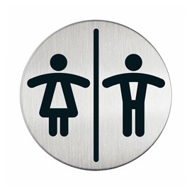 Pittogramma adesivo - WC donne/uomini - diametro 8
