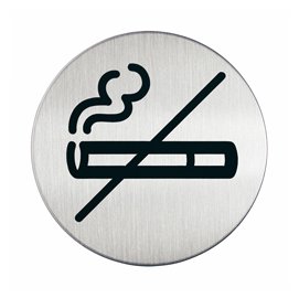 Pittogramma adesivo - Zona non fumatori - acciaio - diametro 8
