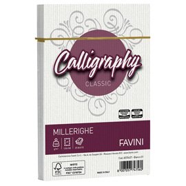 Busta Calligraphy Millerighe - 120 x 180 mm - 100 gr - bianco 01 - Favini - conf. 25 pezzi