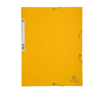 Cartellina con elastico - cartoncino lustrE' - 3 lembi - 400 gr - 24x32 cm - giallo - Exacompta
