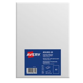Etichette adesive - in carta - rimovibili - 420 x 297 mm - 1 et/fg - 10 fogli - bianco lucido - Avery