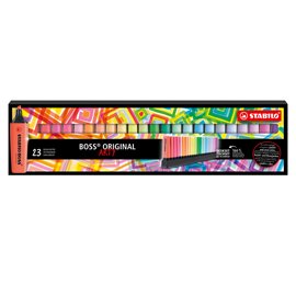 Evidenziatori Boss Original - colori assortiti fluo + pastel - Stabilo - deskset 23 pezzi