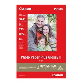 Canon - Carta fotografica Plus Glossy II PP-201 - 10 x 15 cm - 5 Fogli - 2311B053