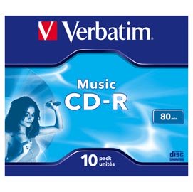 Verbatim - Scatola 10 CD-R Music Live It serigrafato - colorato - 43365 - 80min