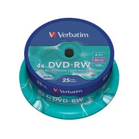 Verbatim - Confezione 25 DVD-RW - argento lucido - serigrafato - 43639 - 4