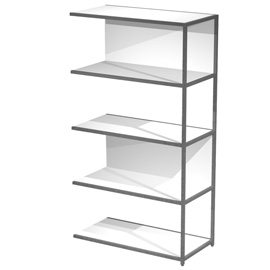 Modulo aggiuntivo per libreria Modular - 90 x 44 x 161 cm - struttura metal antracite - bianco - Artexport