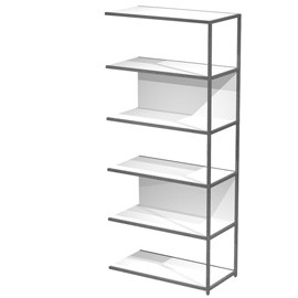 Modulo aggiuntivo per libreria Modular - 90 x 44 x 200 cm - struttura metal antracite - bianco - Artexport