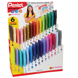 Pennarello Brush Sign Pen - colori assortiti - Pentel - expo 126 pezzi