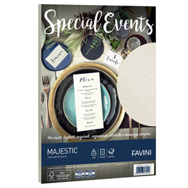 Carta metallizzata Special Events - A4 - 120 gr - crema - Favini - conf. 20 fogli