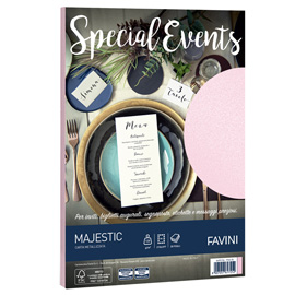 Carta metallizzata Special Events - A4 - 120 gr - rosa - Favini - conf. 20 fogli
