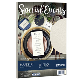 Carta metallizzata Special Events - A4 - 250 gr - crema - Favini - conf. 10 fogli