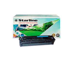 Starline - Toner Ricostruito - per HP 128A - Ciano - CE321A - 1.300 pag