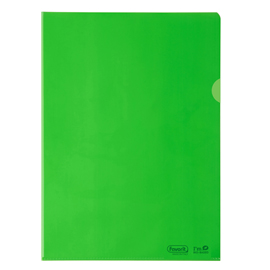 Cartellina a L BioBased - 22 x 30 cm - PE riciclato - liscio pesante - verde - Favorit - conf. 25 pezzi
