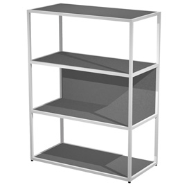 Libreria media a giorno Essence - 90 x 44 x 119 cm - Antracite/bianco