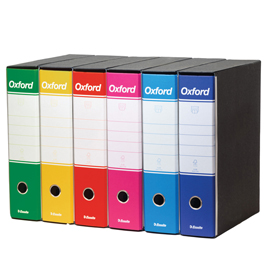 Registratori Oxford G85 - dorso - 8 cm - protocollo 23 x 33 cm - colori assortiti - Esselte - conf. 6 pezzi