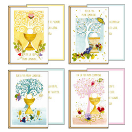 Biglietto auguri Comunione - 4 soggetti assortiti - Kartos