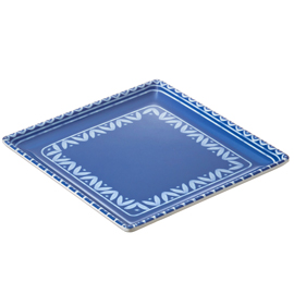 Piatto quadrato Linea Itaca - 17 x 17 x 2 cm - melamina - Leone