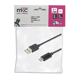 Cavo USB - 2.0 A/C - 100W - 480Mbps - 4 mt - MKC Melchioni