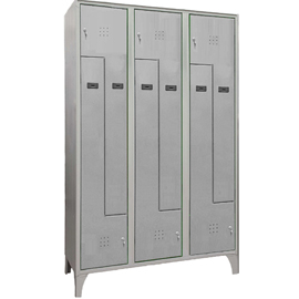 Armadio spogliatoio in metallo salvaspazio - a 6 ante a L - 120 x 50 x 195 cm - grigio - Fasma