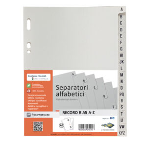 Separatore alfabetico A/Z Record R - PP - 15x21 cm - A5 - grigio - Sei Rota