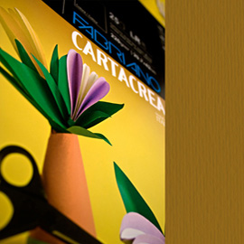 Cartoncino CartaCrea - 35 x 50 cm - 220 gr - marrone 106 - Fabriano - blister 10 fogli