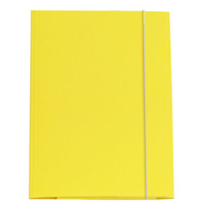 Cartella 3 lembi con elastico - A4 - dorso variabile - cartone plastificato - giallo - Cartotecnica del Garda