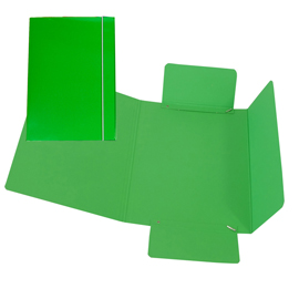 Cartella 3 lembi con elastico - A5 - dorso variabile - cartone plastificato - verde - Cartotecnica del Garda