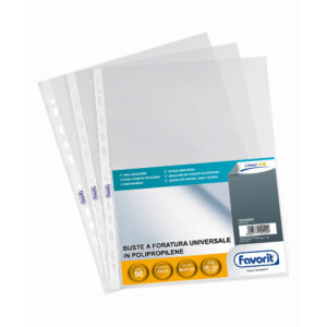 Buste forate Special PP - Linear - buccia - 23 x 33 cm - trasparente - Favorit - conf. 50 pezzi