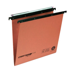 Cartella sospesa Cartesio Plus - cassetto - interasse 39 cm - fondo V - 37 x 25 cm -  arancio - Bertesi