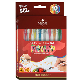Roller gel colorati - colori fruit - Koh.I.Noor - astuccio 10 roller