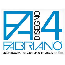 Album F4 - 24 x 33 cm - 20 fogli - 220 gr - liscio squadrato - Fabriano