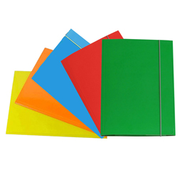 Cartella 3 lembi con elastico - A4 - dorso variabile - cartone plastificato - colori assortiti - Cartotecnica del Garda