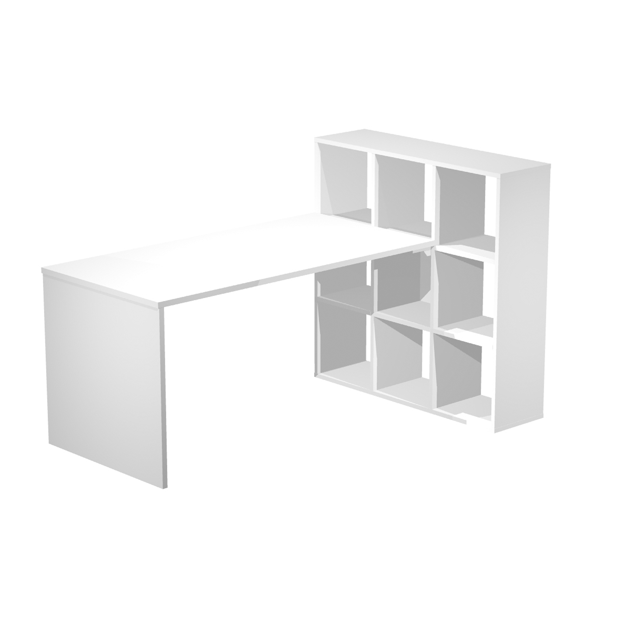 76858 Postazione Home-Office - 9 caselle - 169 x 104 x 104 cm - bianco