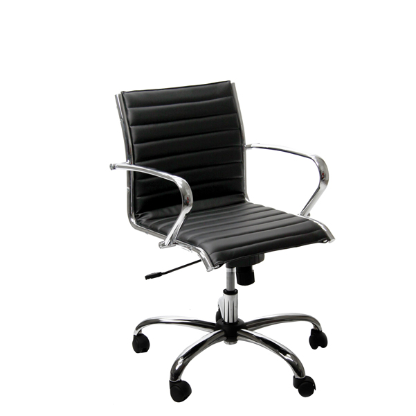 60903 Poltrona direzionale Pollux new PND - pelle - con ruote e braccioli - nero - Unisit