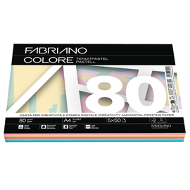 FabrianoColore  - A4 - 80 gr - mix 5 colori tenui - Fabriano - conf. 250 fogli