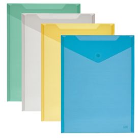 Busta con bottone - A4 verticale - PP - colori assortiti - Lebez