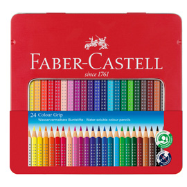 Matite colorate Colour Grip - acquerellabili - Faber-Castell - astuccio in metallo 24 pezzi