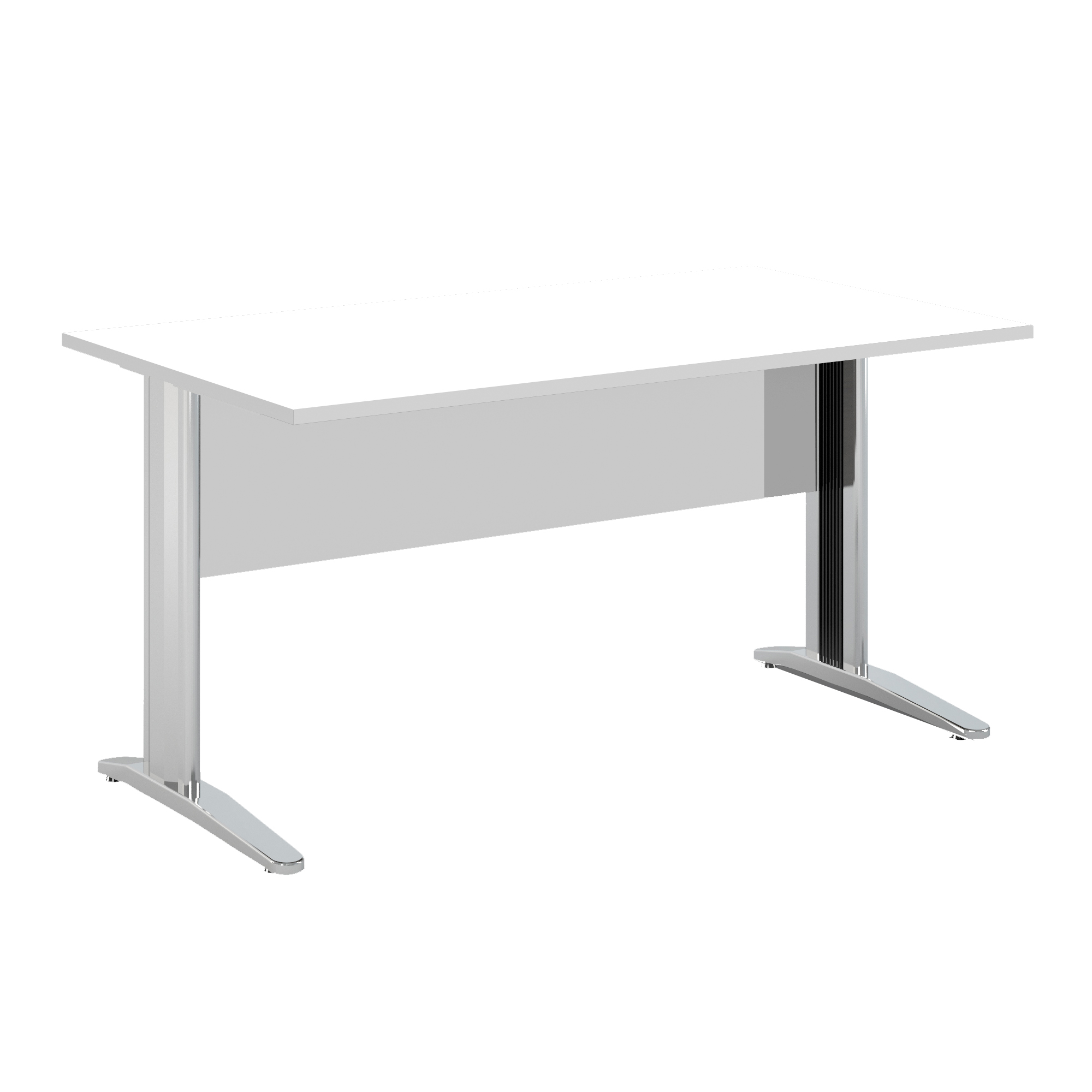 74355 Scrivania lineare Easy - 140 x 80 x 72 cm - Bianco/grigio cromato